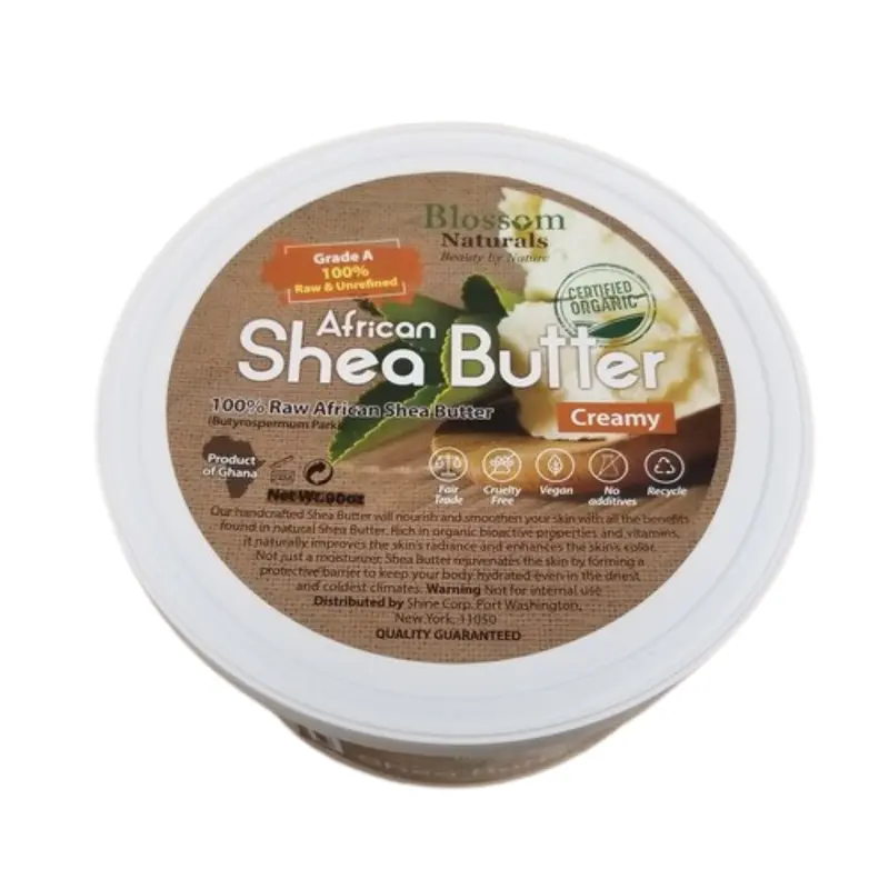 Blossom Naturals 100% Grade-A Raw White Creamy African Shea Butter - Certified Organic
