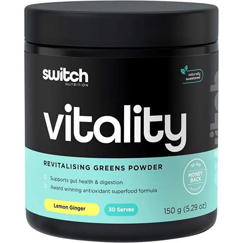 Switch Nutrition Vitality Revitalising Greens Powder Lemon Ginger 150g