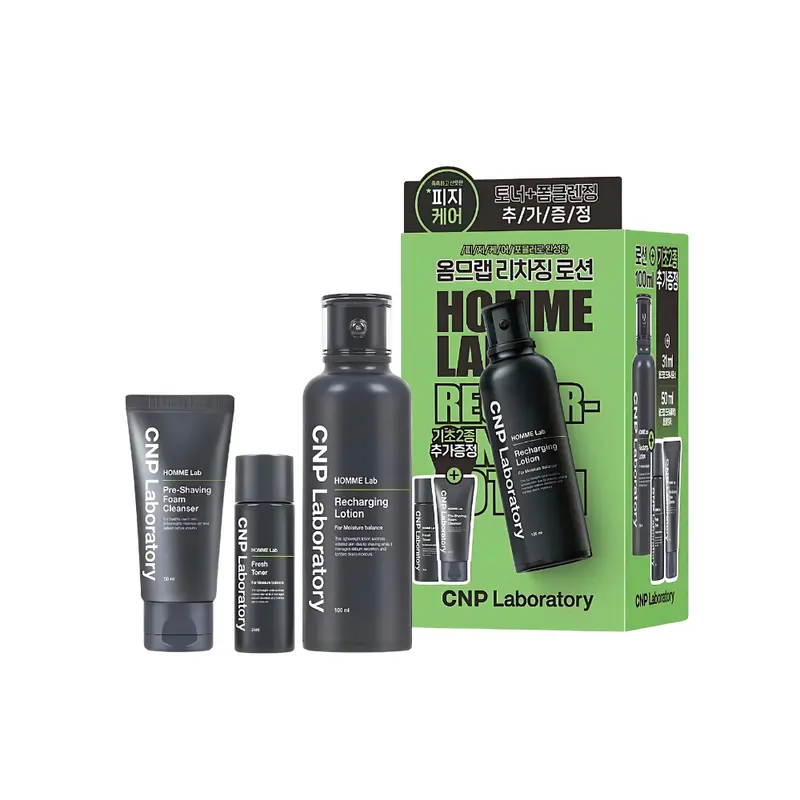 CNP Homme Lab Recharging Lotion 100ml Special Set (+Toner 31ml & Cleansing Foam 50ml)