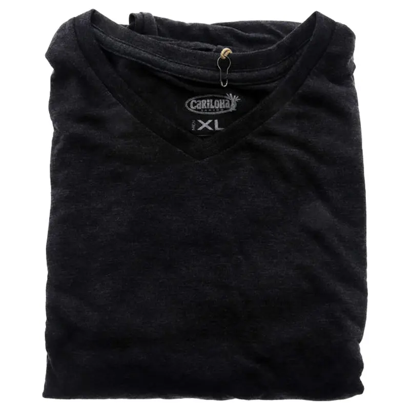 Cariloha Bamboo V-Neck Tee T-Shirt - Charcoal Heather by Cariloha for Men - 1 Pc T-Shirt (XL)