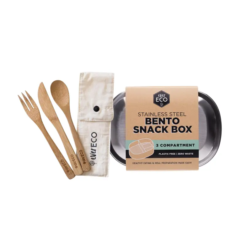 Ever Eco Bento Box & Bamboo Cutlery Duo