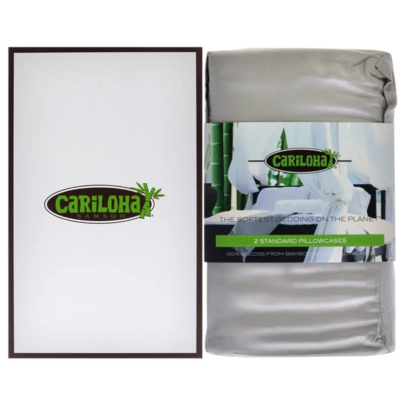 Cariloha Resort Bamboo Pillowcase Set - Harbor Gray-Standard by Cariloha for Unisex - 2 Pc Pillowcase