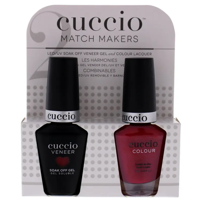 Cuccio Match Makers Set - High Resolutions by Cuccio for Women - 2 Pc 0.44oz Veneer Soak Of Gel Nail Polish, 0.43oz Colour Nail Polish
