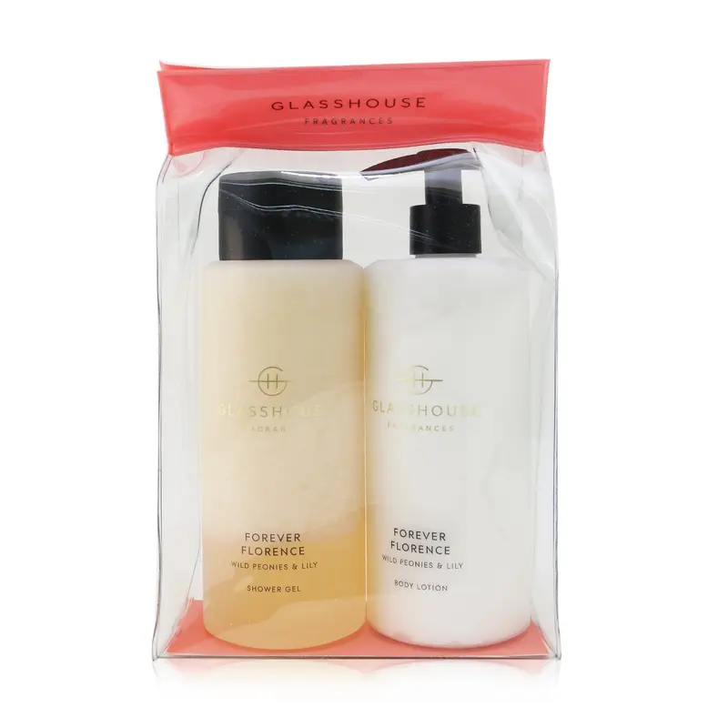 Glasshouse Forever Florence (Wild Peonies & Lily) Body Duo : Shower Gel + Body Lotion  2x400ml/13.52oz