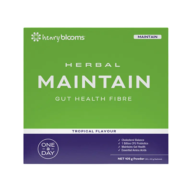 Henry Blooms Herbal Maintain Gut Health Fibre Tropical Sachets 3.5g x 30 Pack