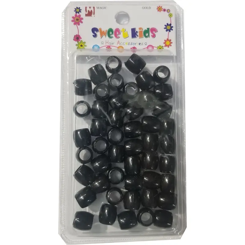Sweet Kids Medium Hair Beads - Black #1642