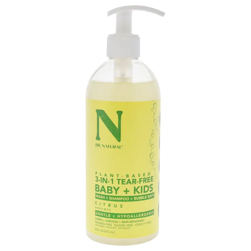 Dr. Natural 3-in-1 Tear-Free Baby Plus Kids Soap - Citrus by Dr. Natural for Kids - 16 oz Soap