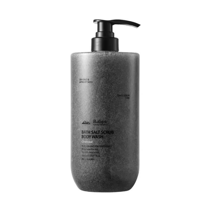 Bathpa Bath Salt Scrub Body Wash Charcoal 1000ml