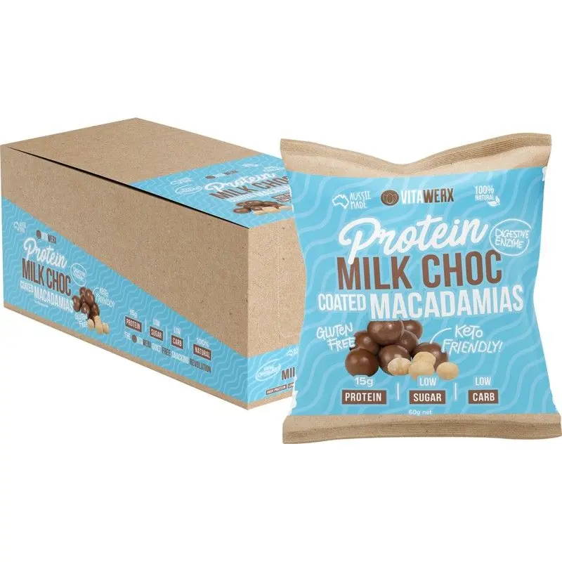 VITAWERX Protein Milk Chocolate Coated Macadamias 60g
