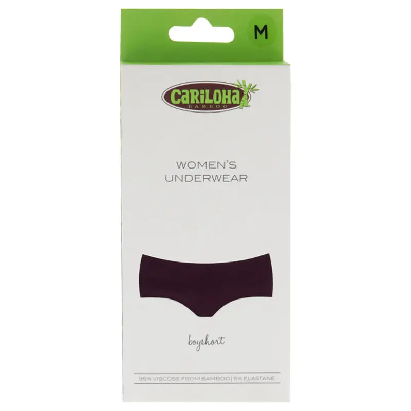 Cariloha Bamboo Boyshort Briefs - Merlot by Cariloha for Women - 1 Pc Underwear (M)