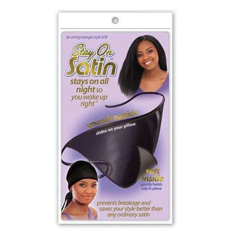 Stay On Satin Tie String Triangle - Style 678 Black