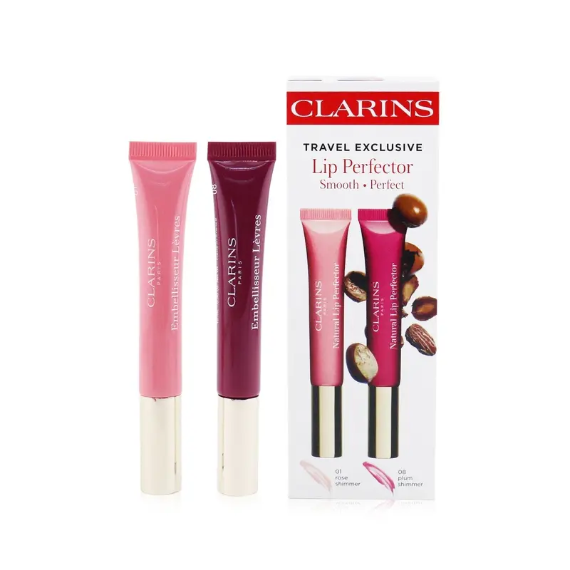 Clarins Natural Lip Perfector Duo (2x Lip Perfector) - 01 & 08  2x12ml/0.35oz