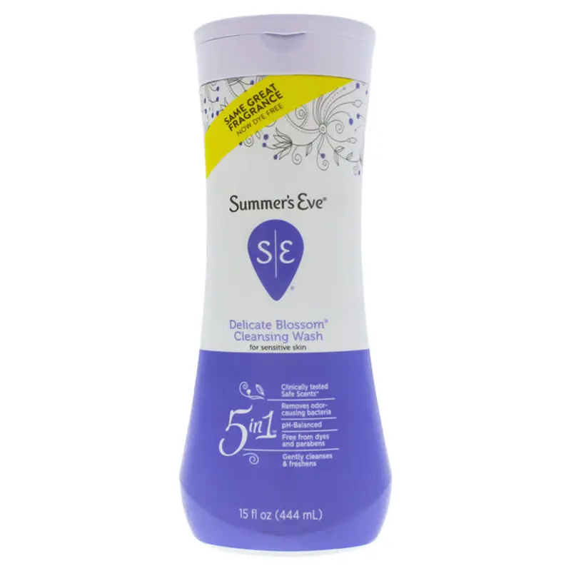 Summers Eve Delicate Blossom Feminine Wash for Sensitive Skin Cleanser by Summers Eve for Women - 15 oz Cleanser