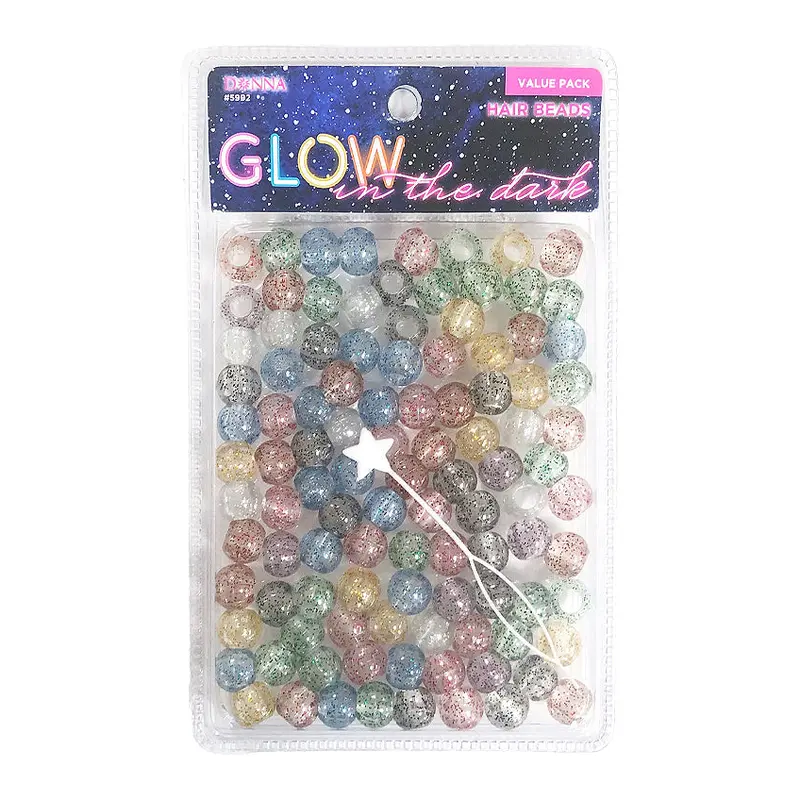 Donna Glow In The Dark Hair Beads - Glitter Mix #5992