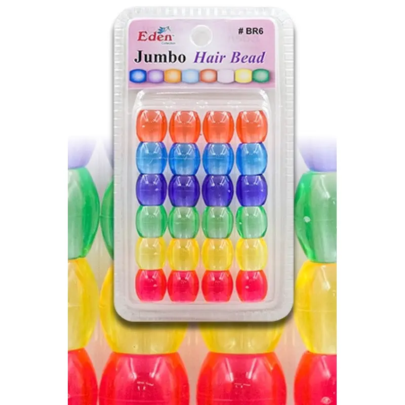 Eden Jumbo Hair Beads - Clear Assorted #BR6CM