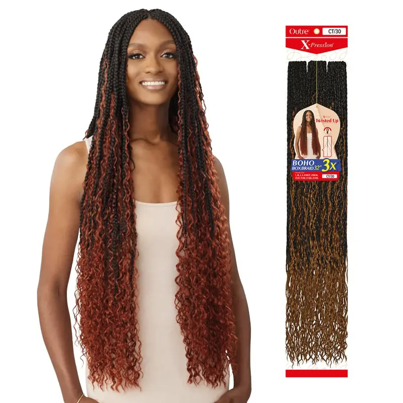 Outre X-pression Twisted Up Bobo Box Braid 3X's Pack Crochet Hair - 32"