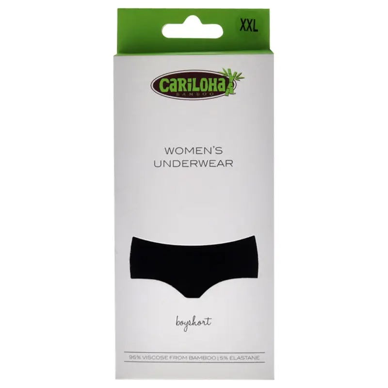 Cariloha Bamboo Boyshort Briefs - Black by Cariloha for Women - 1 Pc Underwear (2XL)