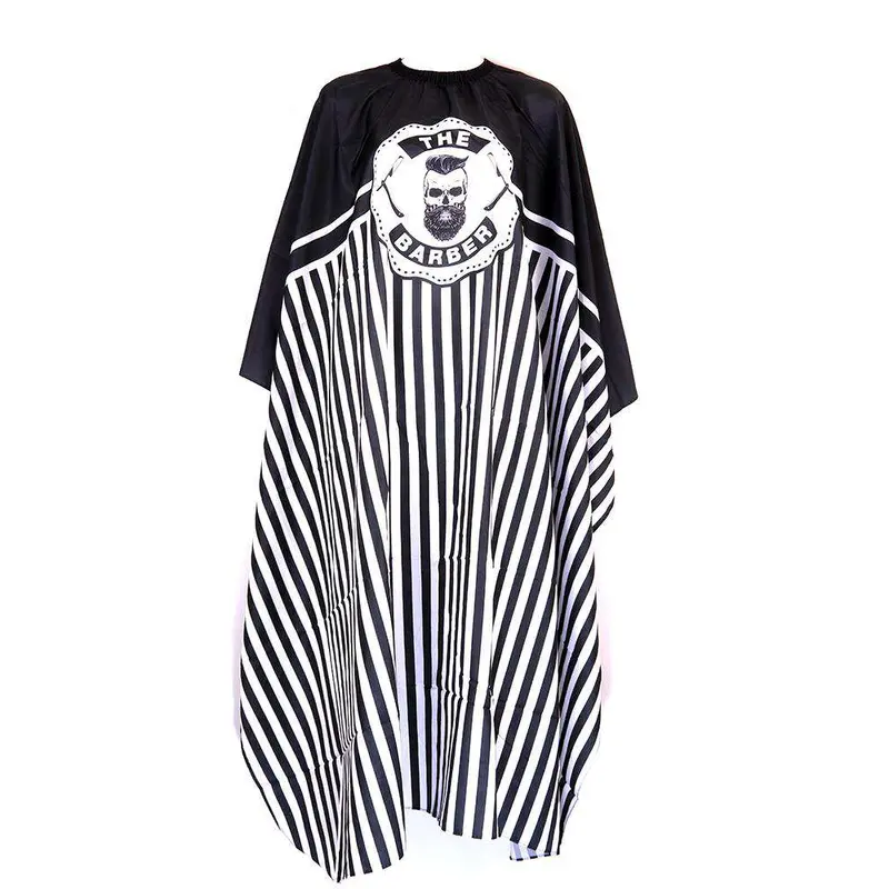 High Quality Cutting Cape with Hook #Barber Man Black & White Stripe