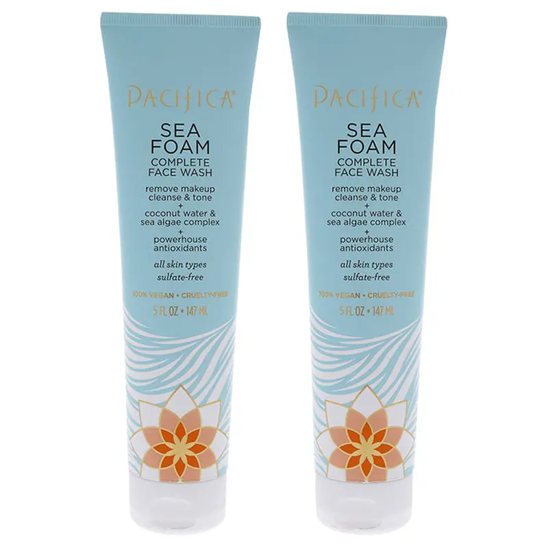 Pacifica Sea Foam Complete Face Wash by Pacifica for Unisex - 5 oz Cleanser - Pack of 2