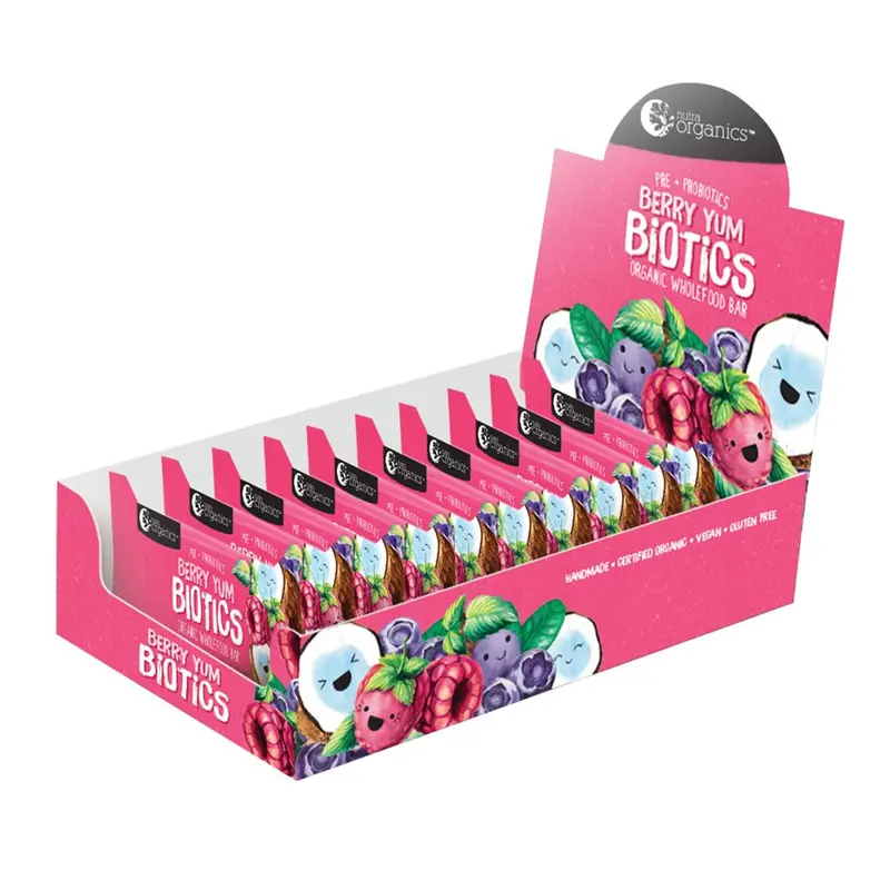 Nutra Organics Organic Wholefood Bars Berry Yum Biotics 30g x 16