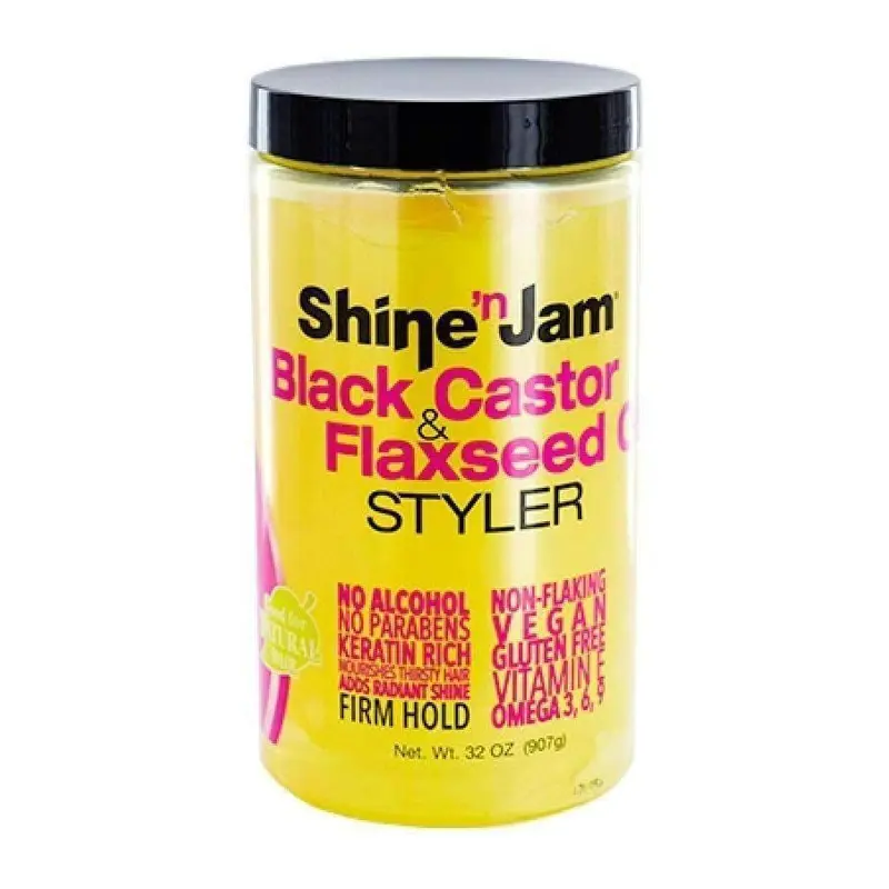 Ampro Shine 'n Jam Black Castor & Flaxseed Oil Styler 32oz