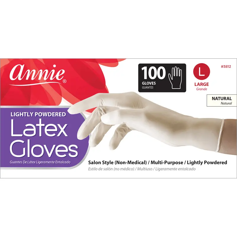 Annie Lightly Powdered Latex Gloves 100/box Large #3812